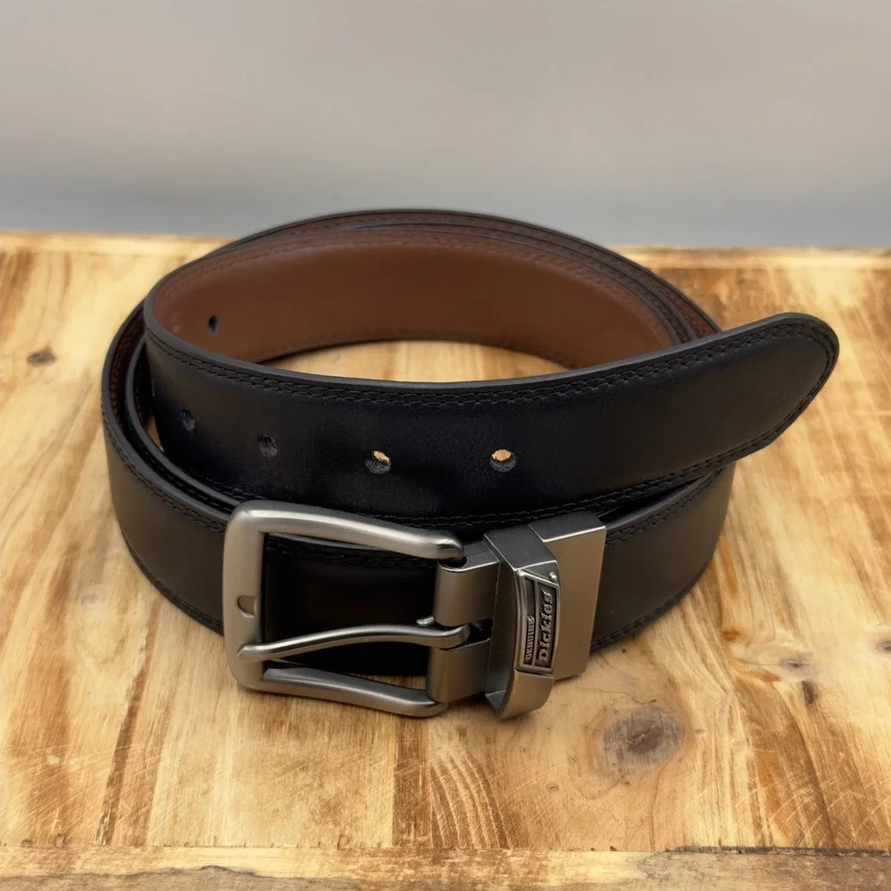 Dickies Belt Black Brown Reversible Leather 50-52 Big Tall Workwear Gorpcore